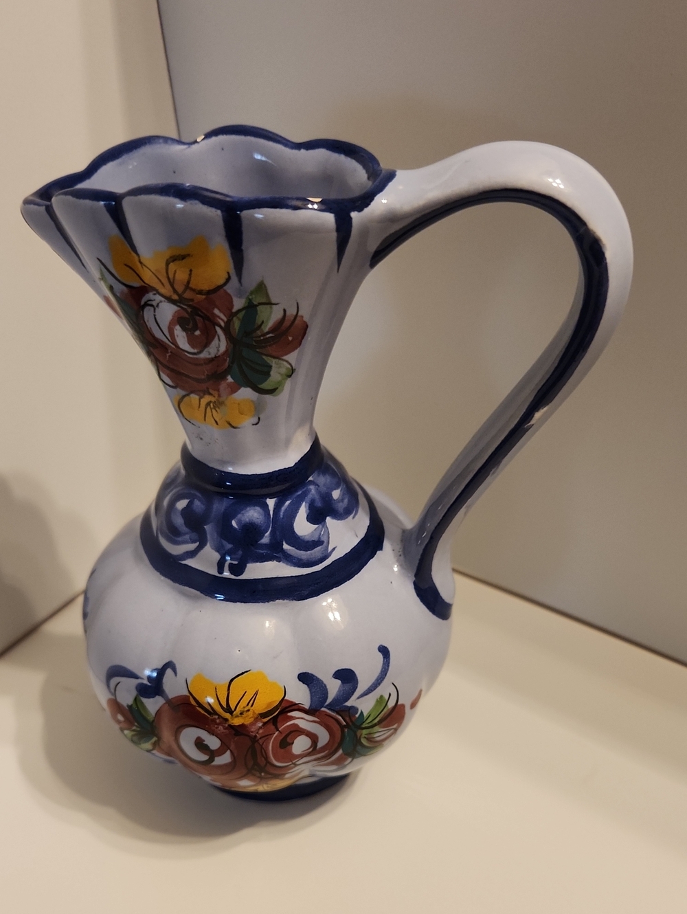 Vestal Alcobaca Pottery, Hand Painted Pitcher from Portugal